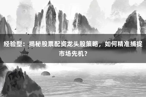 经验型：揭秘股票配资龙头股策略，如何精准捕捉市场先机？