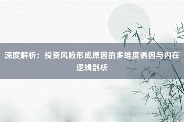 深度解析：投资风险形成原因的多维度诱因与内在逻辑剖析
